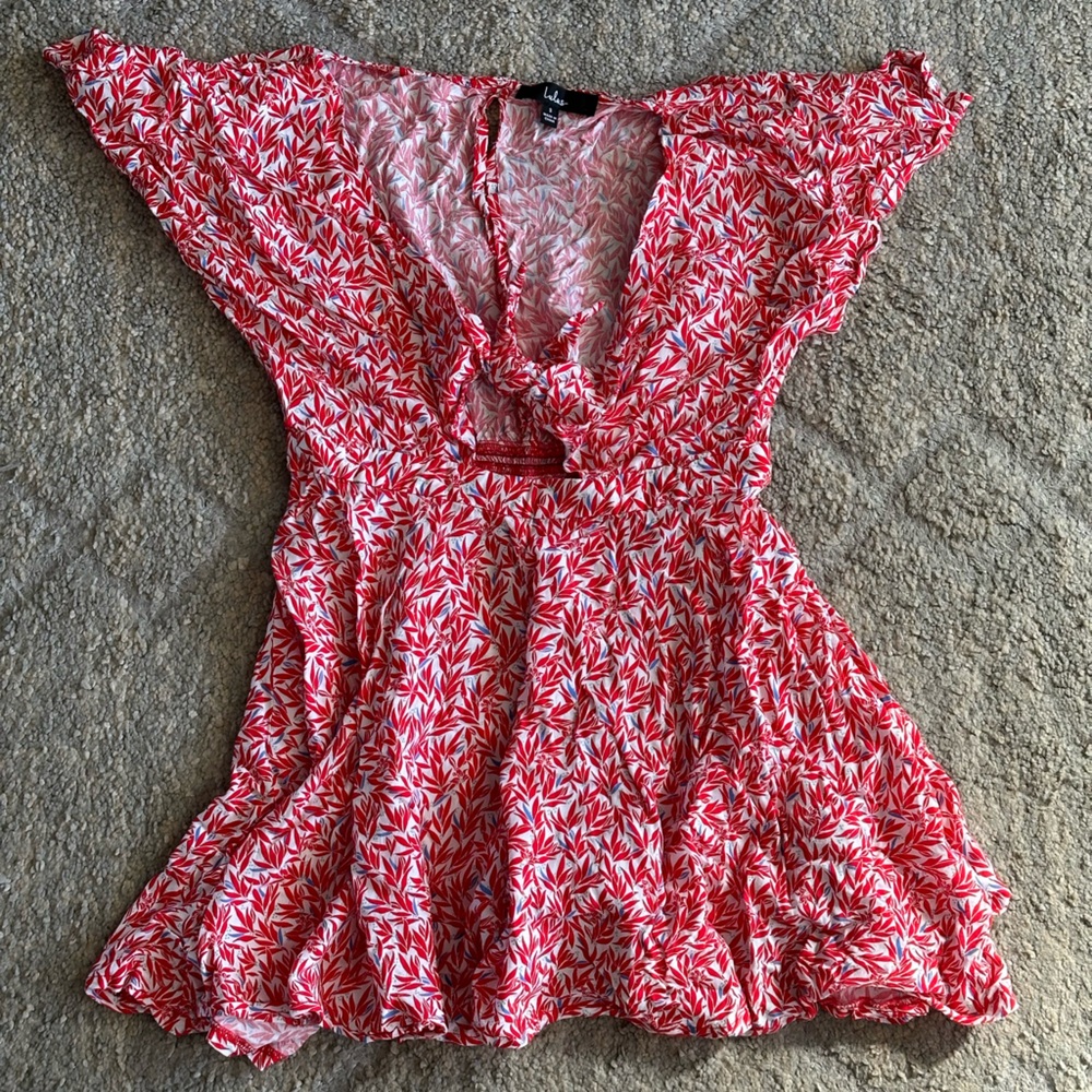 Lulus floral red romper